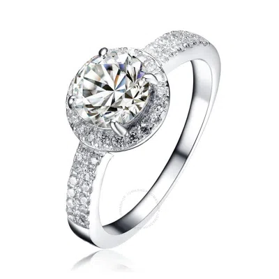 Megan Walford Sterling Silver Cubic Zirconia Traditional Ring In Silver Tone