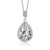 MEGAN WALFORD MEGAN WALFORD STERLING SILVER PEAR AND ROUND CUBIC ZIRCONIA DROP NECKLACE