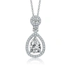 MEGAN WALFORD MEGAN WALFORD STERLING SILVER PEAR AND ROUND CUBIC ZIRCONIA DROP NECKLACE