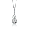 MEGAN WALFORD MEGAN WALFORD STERLING SILVER PEAR AND ROUND CUBIC ZIRCONIA HALO NECKLACE