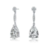 MEGAN WALFORD MEGAN WALFORD STERLING SILVER PEAR CUBIC ZIRCONIA SOLITAIRE WITH ACCENT DROP EARRINGS