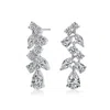 MEGAN WALFORD MEGAN WALFORD STERLING SILVER PEAR WITH MARQUISE AND ROUND CUBIC ZIRCONIA ACCENT DANGLE EARRINGS