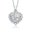 MEGAN WALFORD MEGAN WALFORD STERLING SILVER PRINCESS AND ROUND CUBIC ZIRCONIA HEART DROP NECKLACE