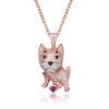 MEGAN WALFORD MEGAN WALFORD STERLING SILVER RHODIUM AND 18K GOLD PLATED ENAMEL AND CUBIC ZIRCONIA CAT PENDANT