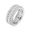 MEGAN WALFORD MEGAN WALFORD STERLING SILVER ROUND AND MARQUISE CUBIC ZIRCONIA ETERNITY RING