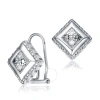 MEGAN WALFORD MEGAN WALFORD STERLING SILVER ROUND BLACK AND CLEAR CUBIC ZIRCONIA DIAMOND CLIP ON EARRINGS