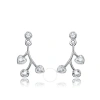 MEGAN WALFORD MEGAN WALFORD STERLING SILVER ROUND CLEAR CUBIC ZIRCONIA ACCENT DROP EARRINGS