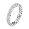 MEGAN WALFORD MEGAN WALFORD STERLING SILVER ROUND CUBIC ZIRCONIA CURVED ETERNITY RING