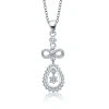 MEGAN WALFORD MEGAN WALFORD STERLING SILVER ROUND CUBIC ZIRCONIA INFINITY PENDANT NECKLACE