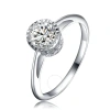 MEGAN WALFORD MEGAN WALFORD STERLING SILVER ROUND CUBIC ZIRCONIA SOLITAIRE ENGAGEMENT RING