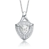 MEGAN WALFORD MEGAN WALFORD STERLING SILVER TRILLION WITH ROUND CUBIC ZIRCONIA PENDANT NECKLACE