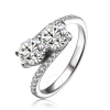 MEGAN WALFORD MEGAN WALFORD STERLING SILVER TWO CLEAR ROUND CUBIC ZIRCONIA TWISTED RING