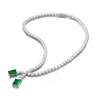 MEGAN WALFORD MEGAN WALFORD STERLING SILVER TWO-STONE TENNIS CHAIN COLLAR NECKLACE