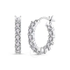 MEGAN WALFORD MEGAN WALFORD STERLING SILVER WITH DIAMOND CUBIC ZIRCONIA INSIDE-OUT ROUND CHUNKY HOOP EARRINGS