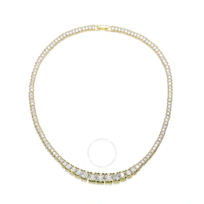 Megan Walford Sterling Silver With Gold Plated And Clear Cubic Zirconia Tennis Necklace In Gold-tone