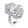 MEGAN WALFORD MEGAN WALFORD STERLING SILVER WITH RHODIUM PLATED CUBIC ZIRCONIA COCTAIL RING