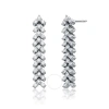 MEGAN WALFORD MEGAN WALFORD STERLING SILVER WITH RHODIUM PLATED TRIANGLE SHAPED CUBIC ZIRCONIA LINEAR DROP EARRING