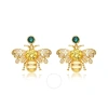 MEGAN WALFORD MEGAN WALFORD STERLING SILVER14K GOLD PLATED YELLOW CUBIC ZIRCONIA BEE STUD BUTTERFLY EARRINGS