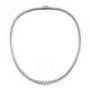 MEGAN WALFORD MEGAN WALFORD WHITE GOLD PLATED WITH DIAMOND CUBIC ZIRCONIA GRADUATED TENNIS CHAIN NECKLACE