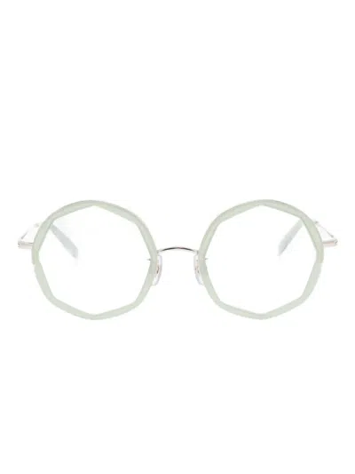 Megane And Me Geometric-frame Glasses In Metallic