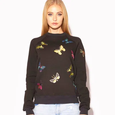 Meghan Fabulous The Jitterbug Embroidered Sweatshirt In Black