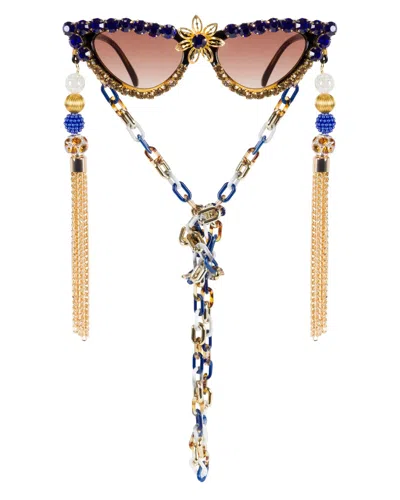 Meghan Fabulous Women's Black / Blue / Brown Ms. Hot Pants Sunglasses In Multi