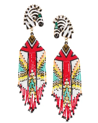 Meghan Fabulous Women's Black / Red African Safari Earrings In Multi