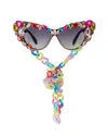 Meghan Fabulous Women's Black The Gem Bomb Sunglasses In Black
