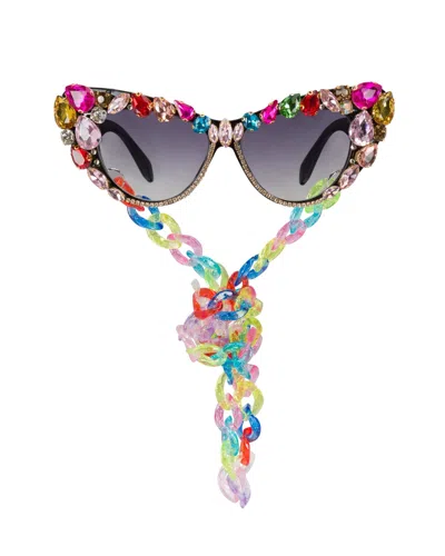 Meghan Fabulous Women's Black The Gem Bomb Sunglasses In Multi