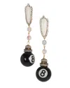 Meghan Fabulous Women's Black / White Magic Eight Ball Earrings In Multi