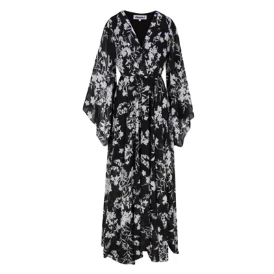 Meghan Fabulous Women's Black / White Sunset Maxi Dress -dahlia Black In Black/white