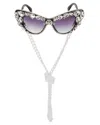 Meghan Fabulous Women's Black / White The Crystal Bomb Sunglasses In Black/white