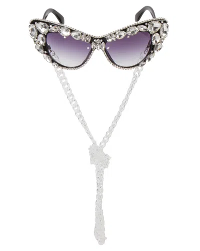 Meghan Fabulous Women's Black / White The Crystal Bomb Sunglasses In Multi