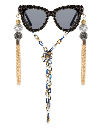 Meghan Fabulous Women's Black Who's Your Daddy Sunglasses