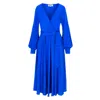 Meghan Fabulous Women's Blue Lilypad Midi Dress - Royal In Blue