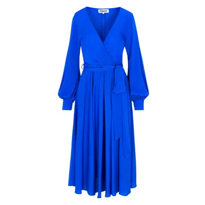 Meghan Fabulous Women's Blue Lilypad Midi Dress - Royal