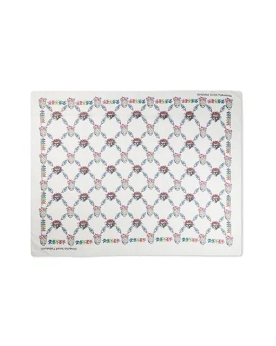 Meghan Fabulous Women's Blue / White / Pink Bertha Goddess Large Cotton/silk Scarf In Blue/white/pink
