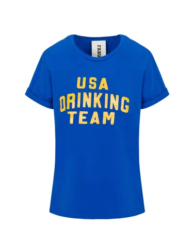 Meghan Fabulous Women's Blue / Yellow / Orange Drinking Team Vintage T-shirt In Blue/yellow/orange