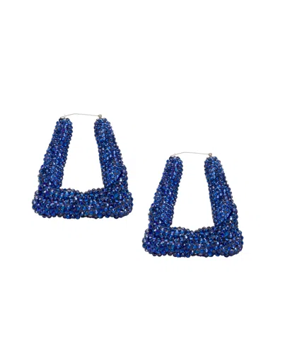 Meghan Fabulous Women's Boogie Down Rhinestone Earrings - Royal Blue - Limited Edition