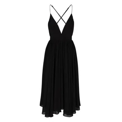 Meghan Fabulous Enchanted Garden Midi Dress In Black