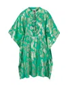 Meghan Fabulous Women's Gold / Green Palm Springs Caftan Tunic Dress - Jade/gold In Gold/green