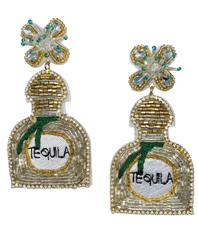 Meghan Fabulous Women's Gold / Green Tequila Makes My Clothes Fall Off Earrings