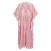 Meghan Fabulous Women's Gold / Pink / Purple Palm Springs Sparkle Caftan Maxi Dress In Gold/pink/purple