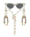Meghan Fabulous Women's Gold / White 'til Death Do Us Part Rhinestone Funglasses In Multi