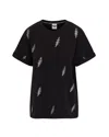 Meghan Fabulous Women's The Original Grateful Dead Thirteen Pt. Bolt Rhinestone T-shirt - Black In Black