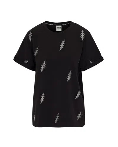 Meghan Fabulous Women's The Original Grateful Dead Thirteen Pt. Bolt Rhinestone T-shirt - Black