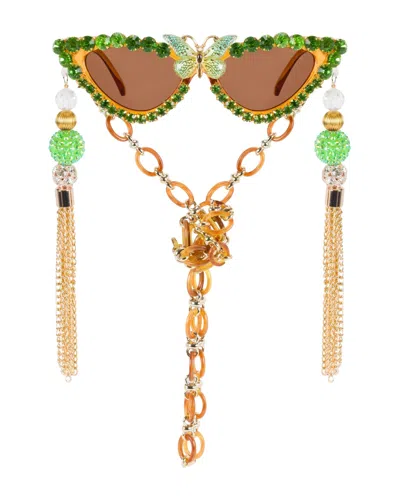 Meghan Fabulous Women's Green / Brown The Earth Goddess Sunglasses In Multi