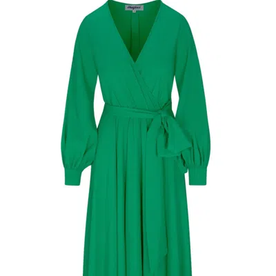 Meghan Fabulous Women's Green Lilypad Midi Dress - Emerald