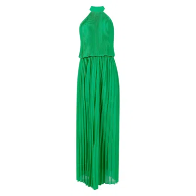 Meghan Fabulous Women's Green Wild Orchid Pleat Jumpsuit - Emerald