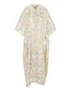 Meghan Fabulous Women's Gold / Neutrals Palm Springs Caftan Maxi Dress - Seashell/gold In Gold/white